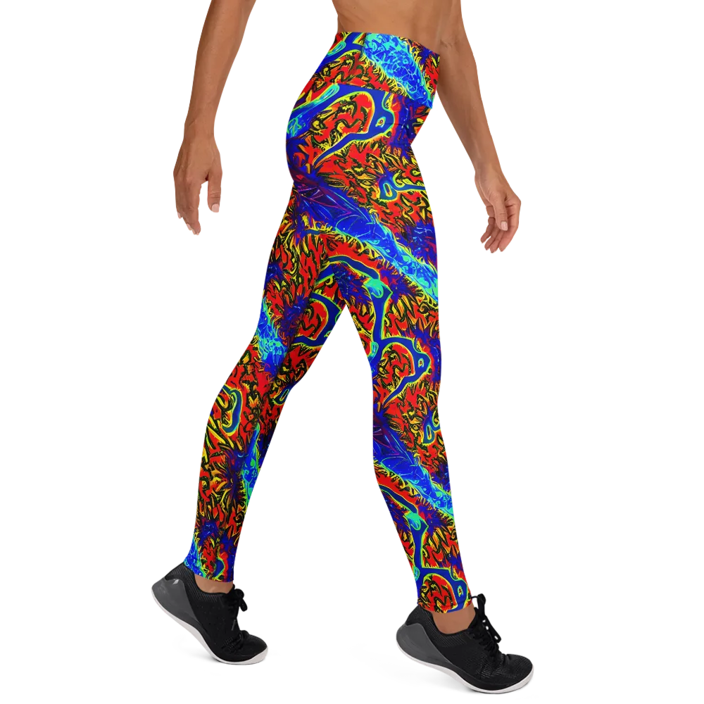 Electric Petalstorm on Yoga Leggings — Right