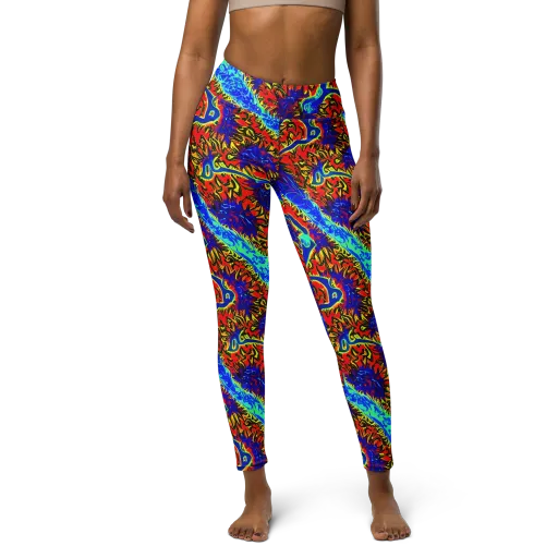 Electric Petalstorm on a Yoga Leggings