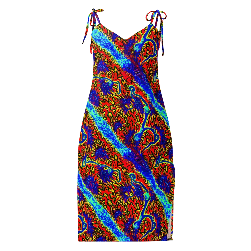 Electric Petalstorm on Slip Dress — Front