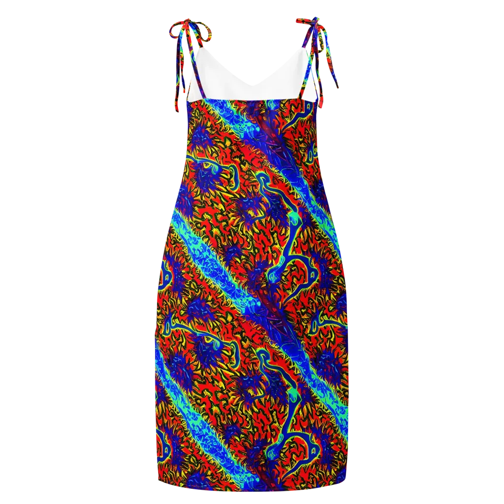 Electric Petalstorm on Slip Dress — Back