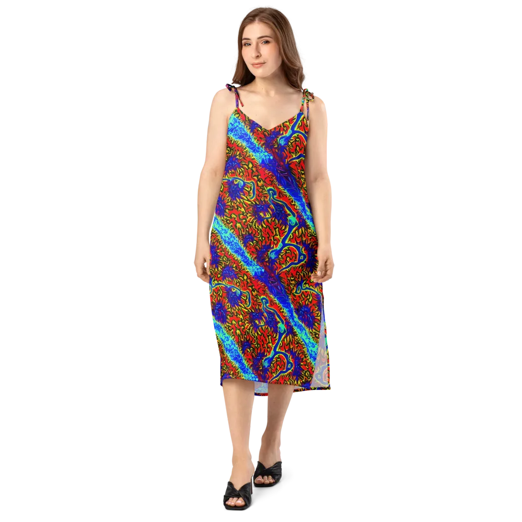 Electric Petalstorm on Slip Dress — Front