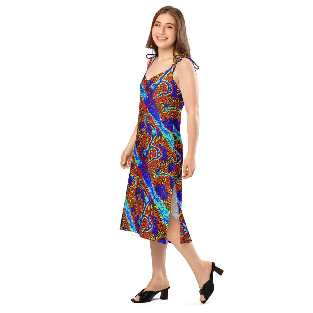 Electric Petalstorm on Slip Dress — Left Front