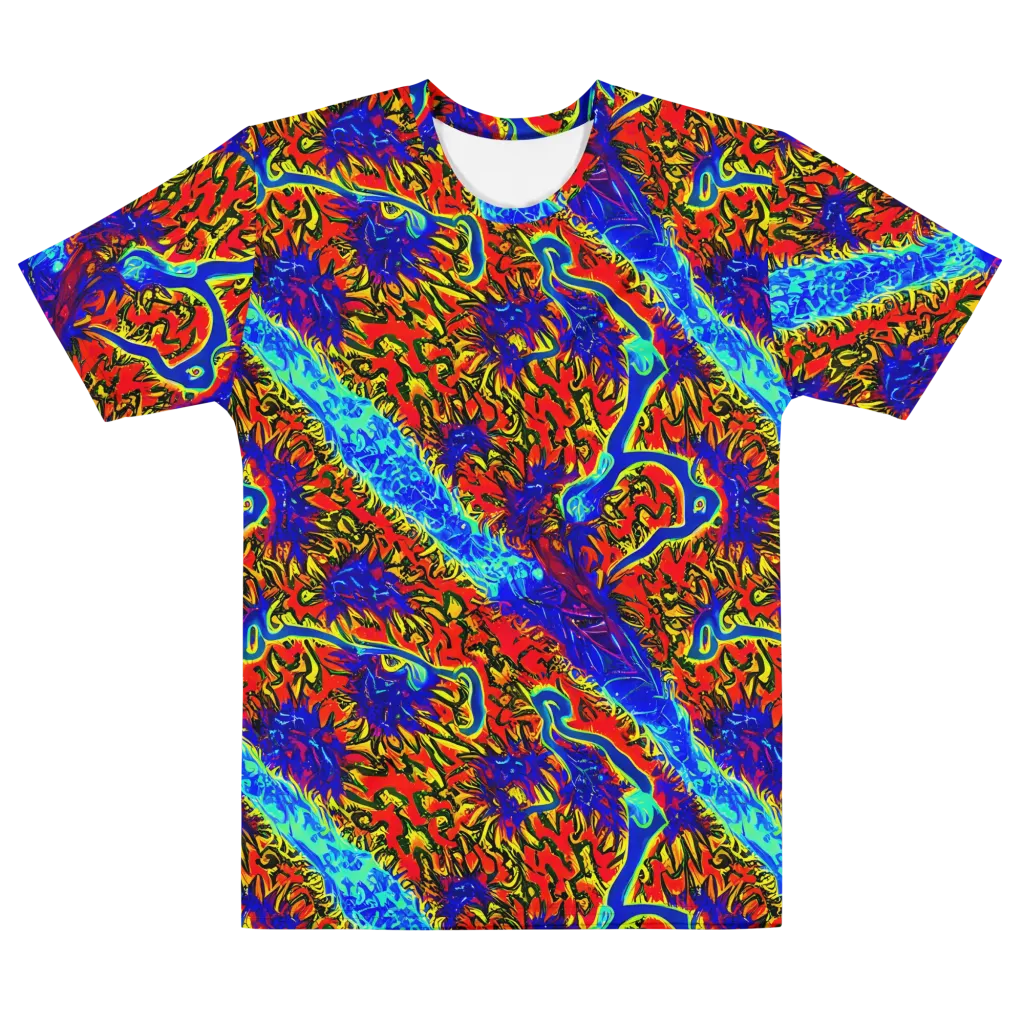 Electric Petalstorm on Men's Cotton Crew Neck T-Shirt — Front