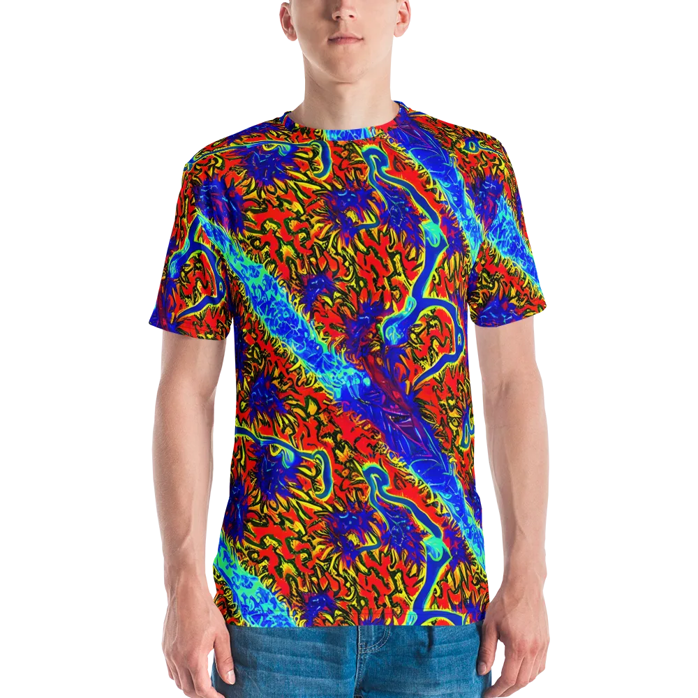 Electric Petalstorm on Men's Crew Neck T-Shirt — Front