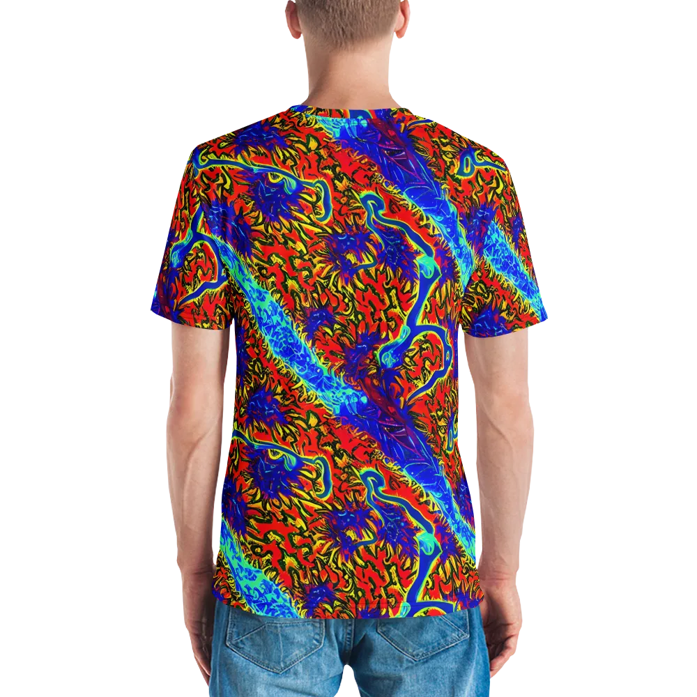 Electric Petalstorm on Men's Crew Neck T-Shirt — Back