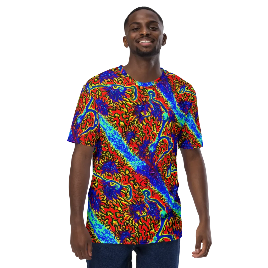 Electric Petalstorm on Men's Crew Neck T-Shirt — Front