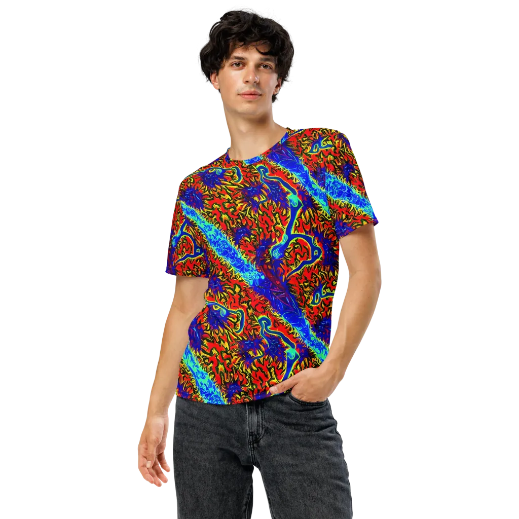 Electric Petalstorm on Men's Crew Neck T-Shirt — Front