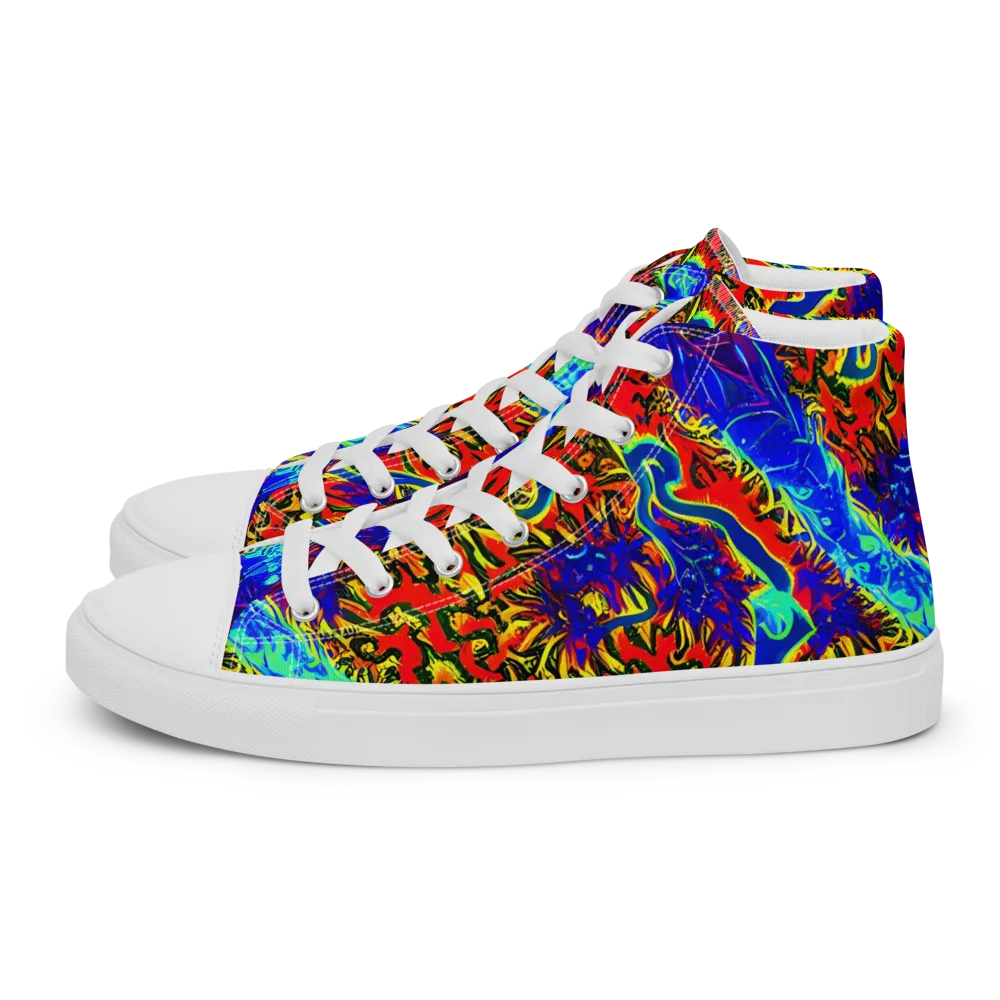 Electric Petalstorm on Women's High Top Canvas Shoes — Left