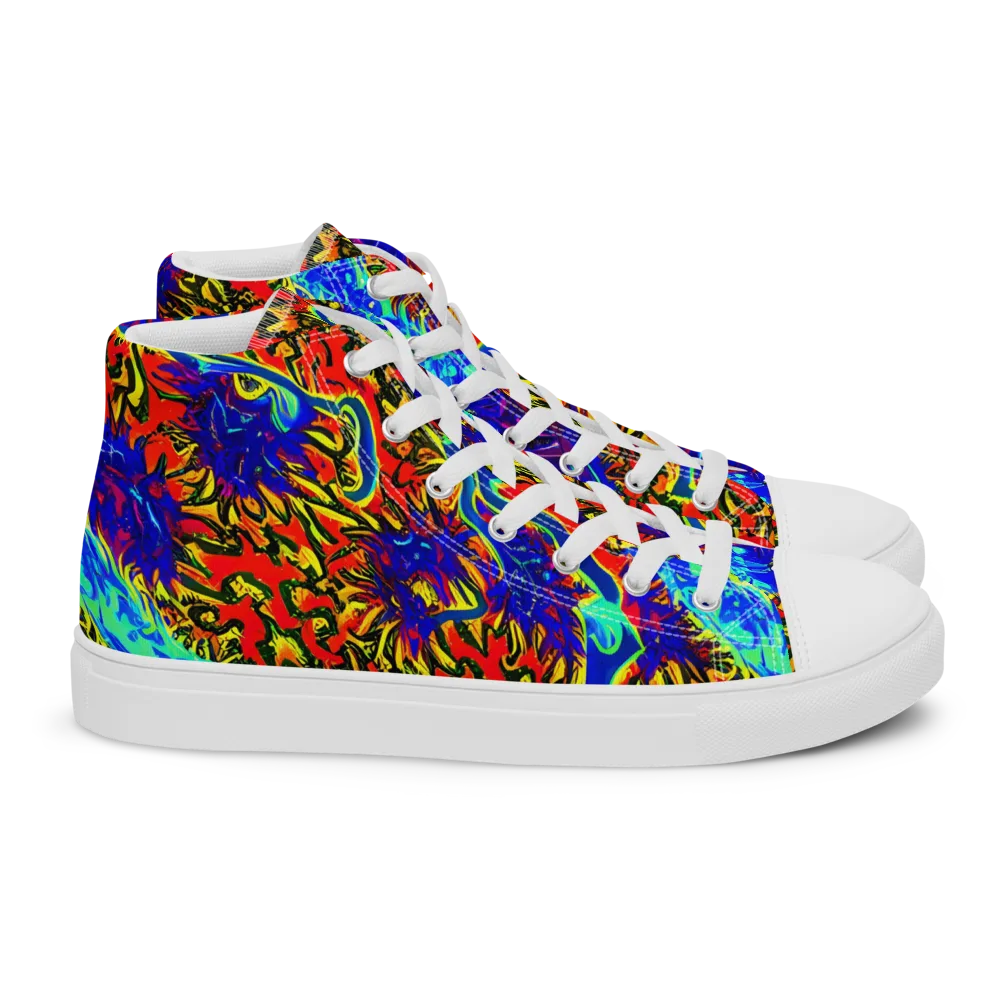 Electric Petalstorm on Women's High Top Canvas Shoes — Right