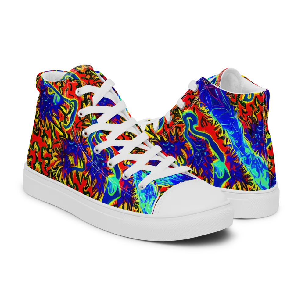 Electric Petalstorm on Women's High Top Canvas Shoes — Right