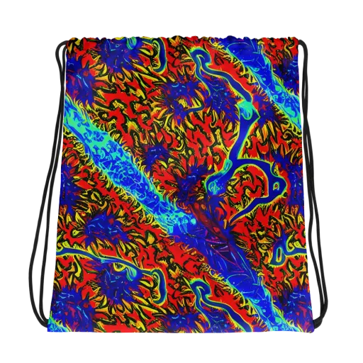 Electric Petalstorm on a Drawstring Bag