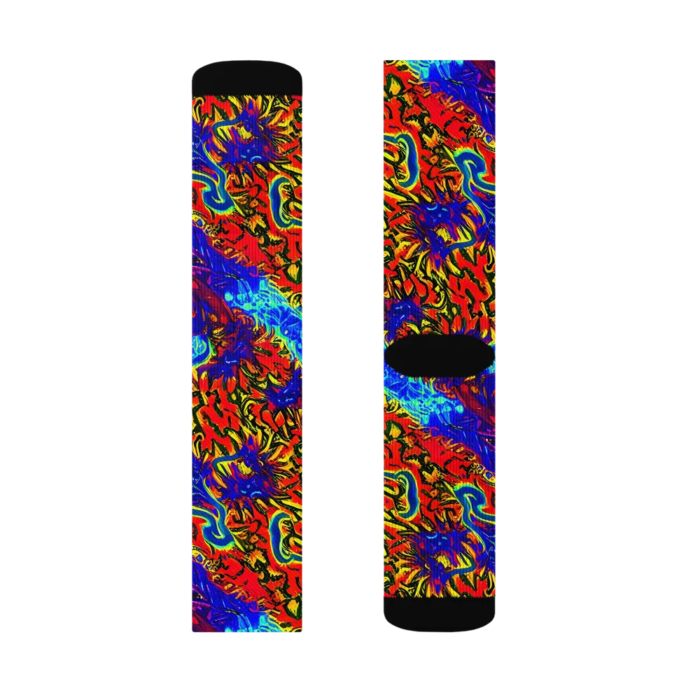 Electric Petalstorm on Socks — Left Sock