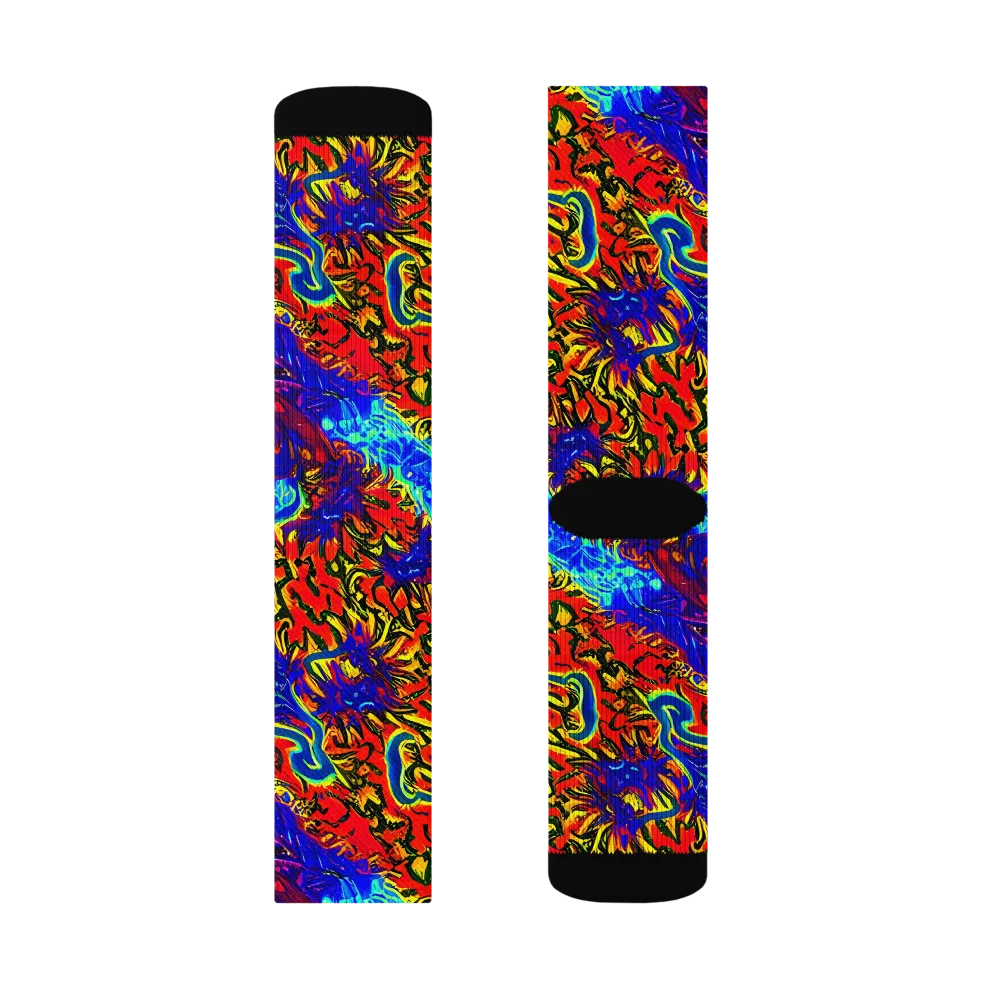 Electric Petalstorm on Socks — Right Sock