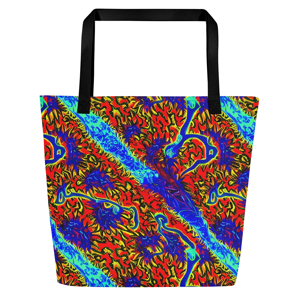 Electric Petalstorm on Large Tote Bag W/ Pocket — Front
