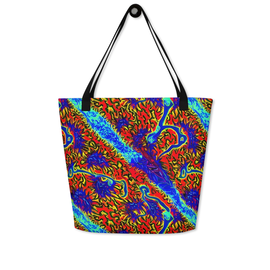 Electric Petalstorm on Large Tote Bag W/ Pocket — Front