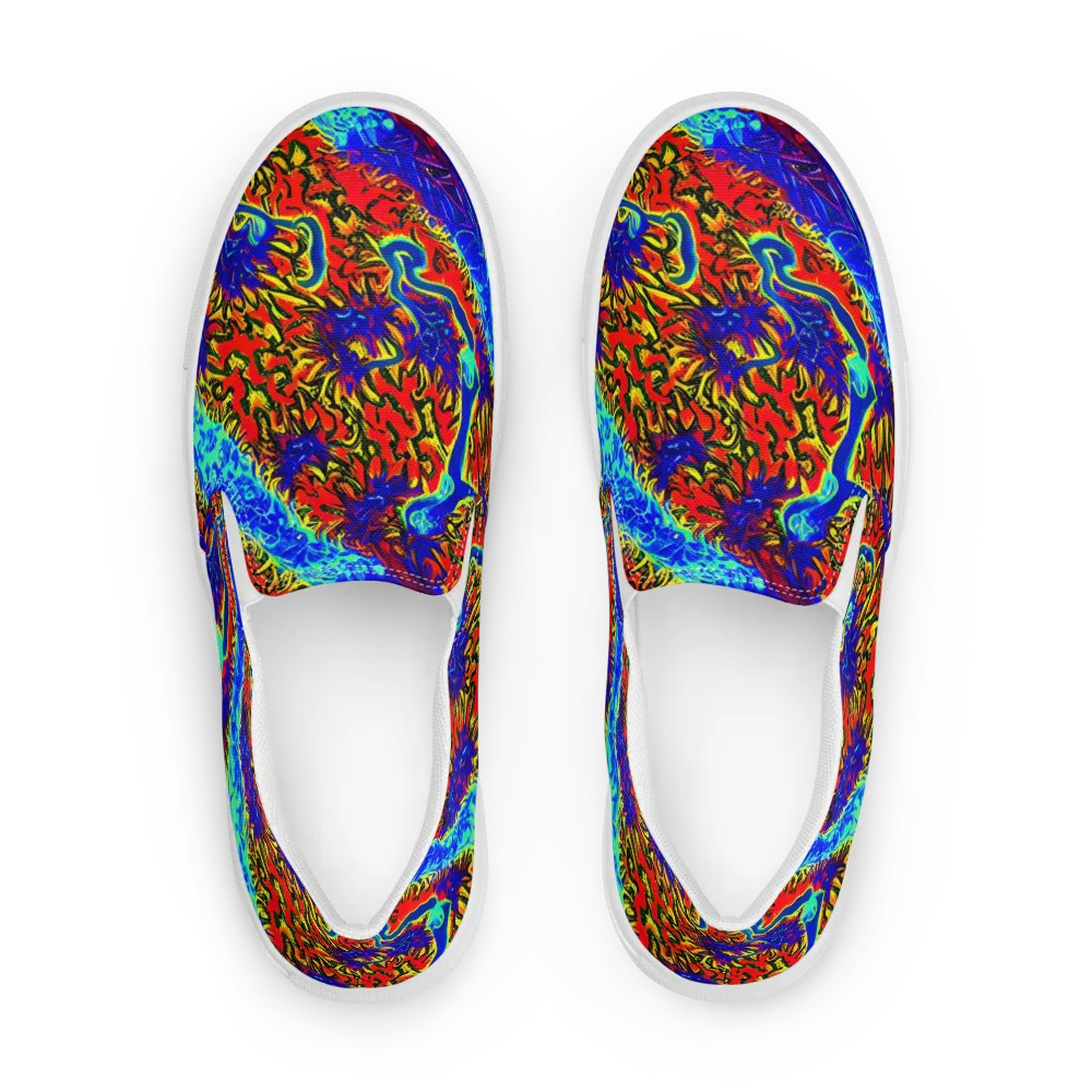 Electric Petalstorm on Women's Slip-On Canvas Shoes — Front