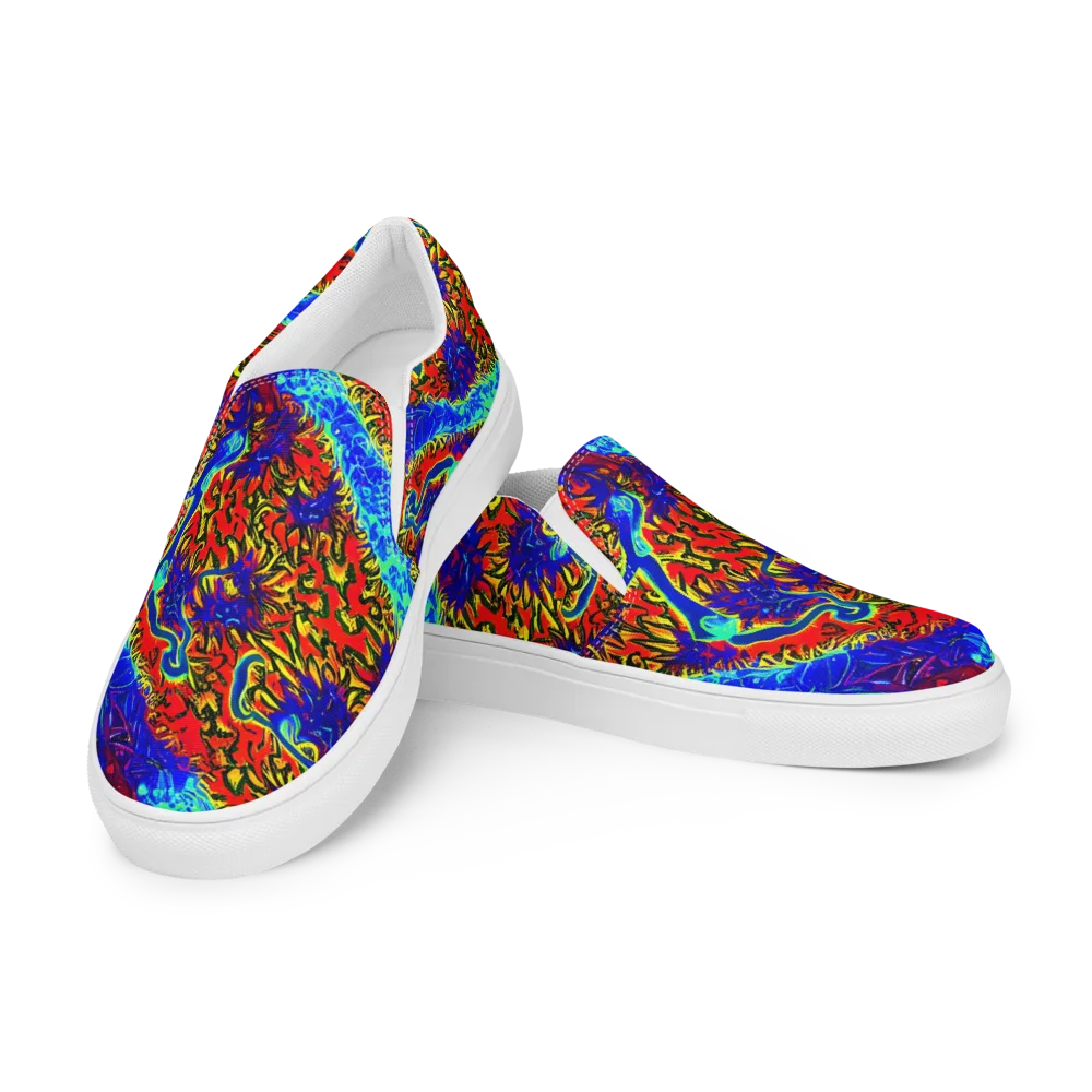 Electric Petalstorm on Women's Slip-On Canvas Shoes — Left Front