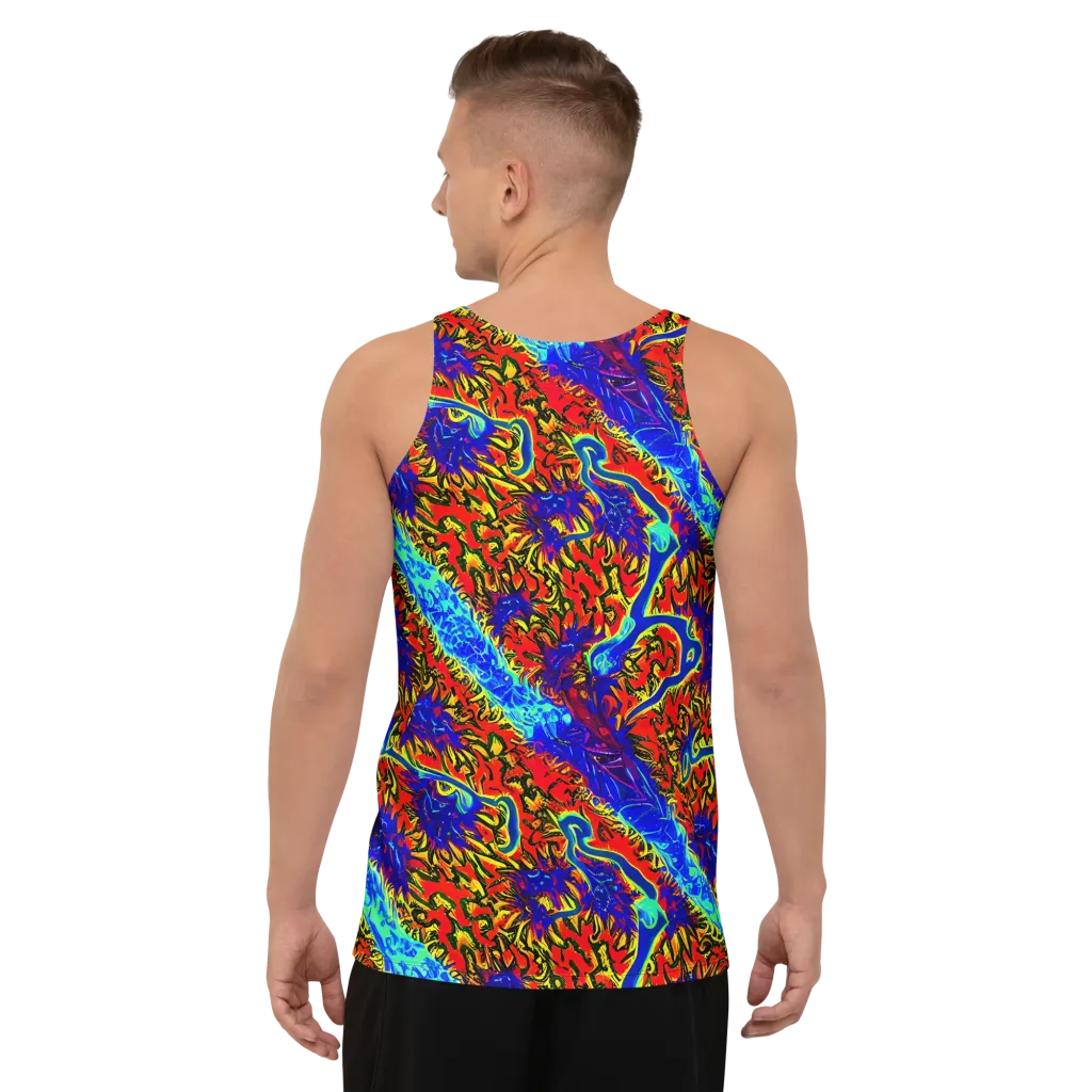 Electric Petalstorm on Men's Tank Top — Back