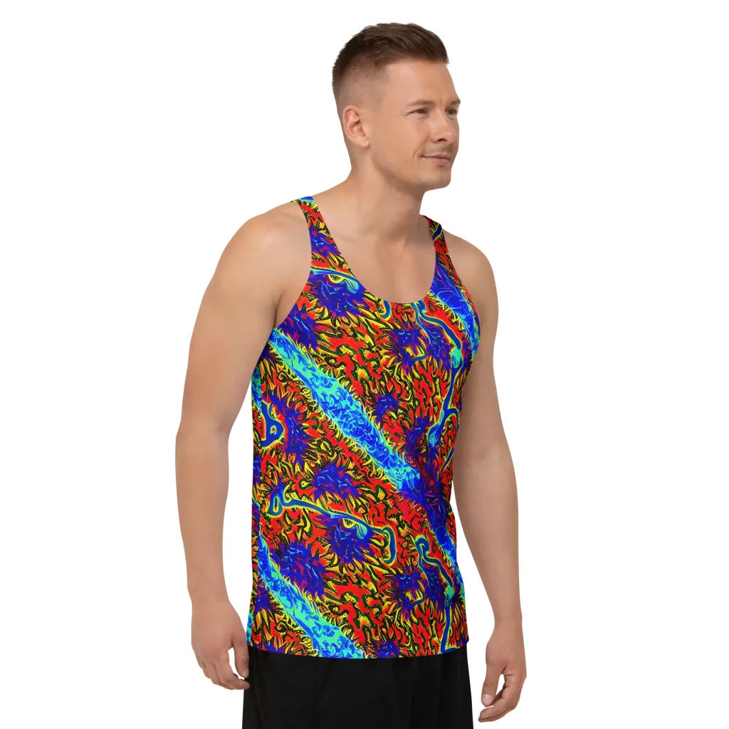 Electric Petalstorm on Men's Tank Top — Right Front