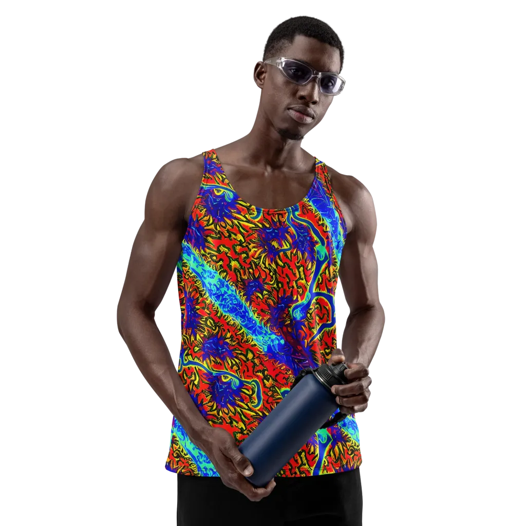 Electric Petalstorm on Men's Tank Top — Front