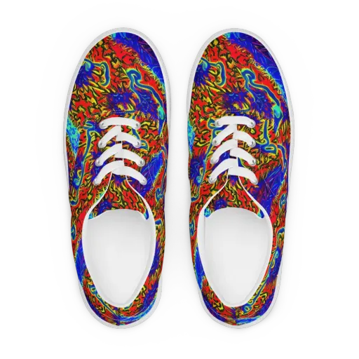 Electric Petalstorm on a Men's Lace-Up Canvas Shoes