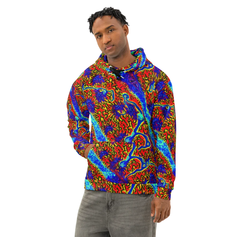 Electric Petalstorm on Cotton Hoodie — Left Front