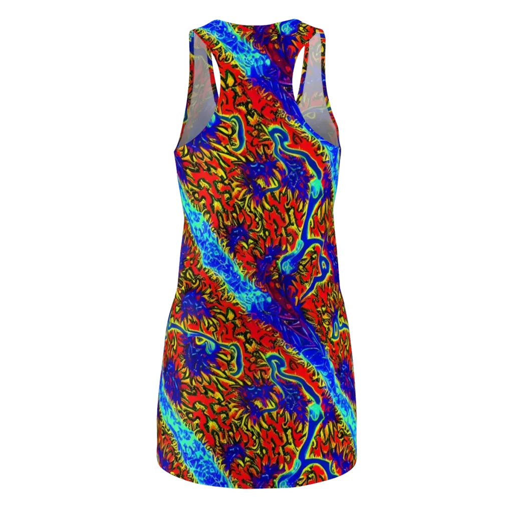 Electric Petalstorm on Racerback Dress — Back