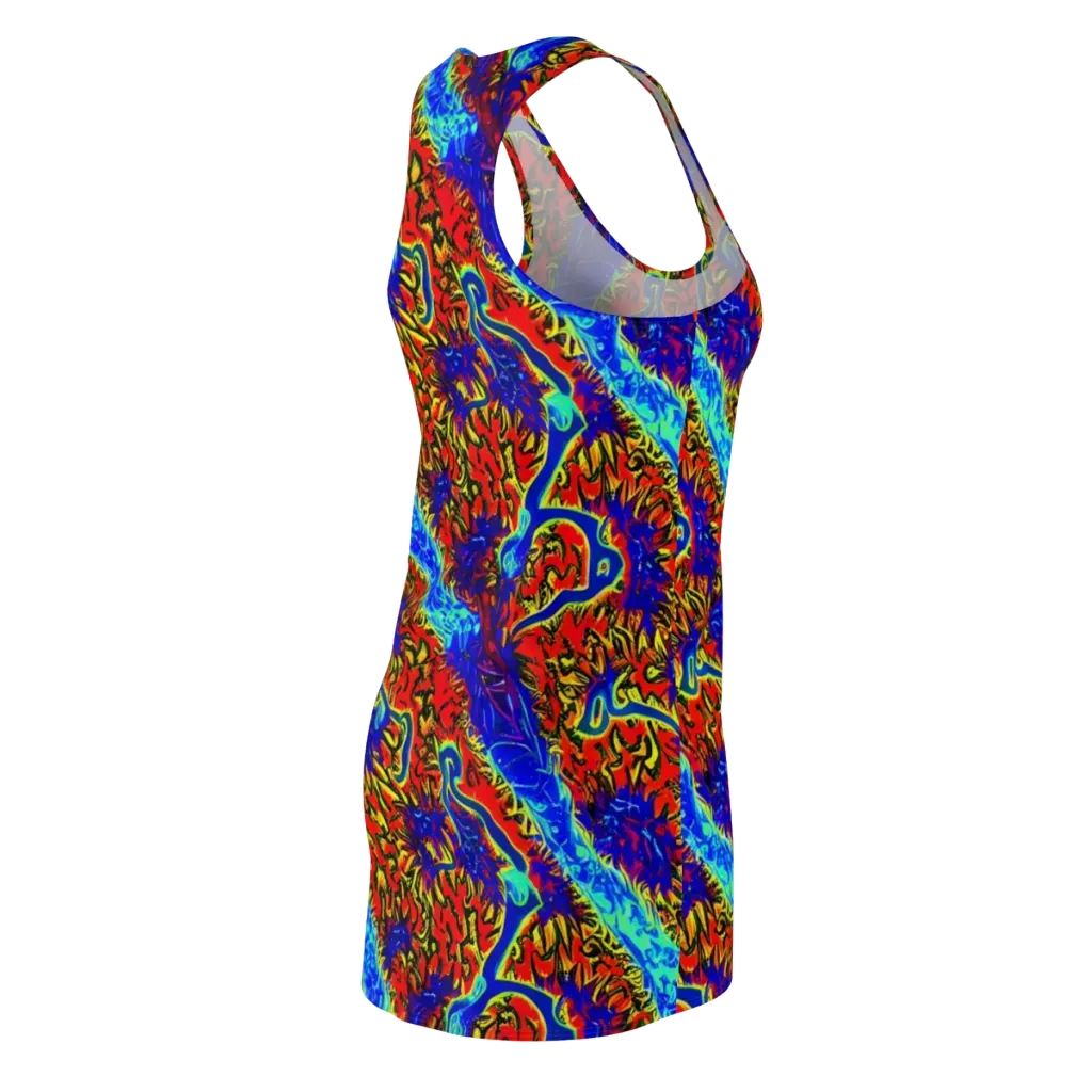 Electric Petalstorm on Racerback Dress — Back Side