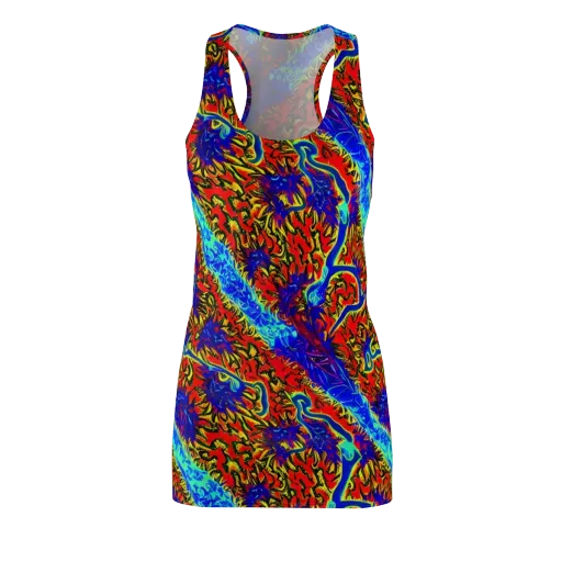Electric Petalstorm on a Racerback Dress