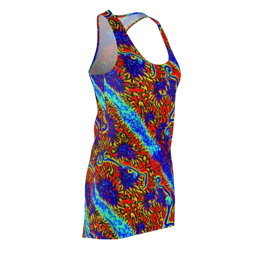 Electric Petalstorm on Racerback Dress — Front Side