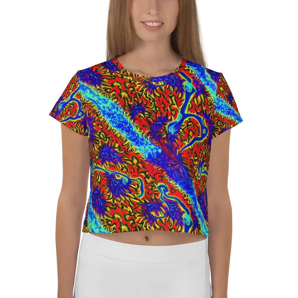 Electric Petalstorm on Crop Tee — Front