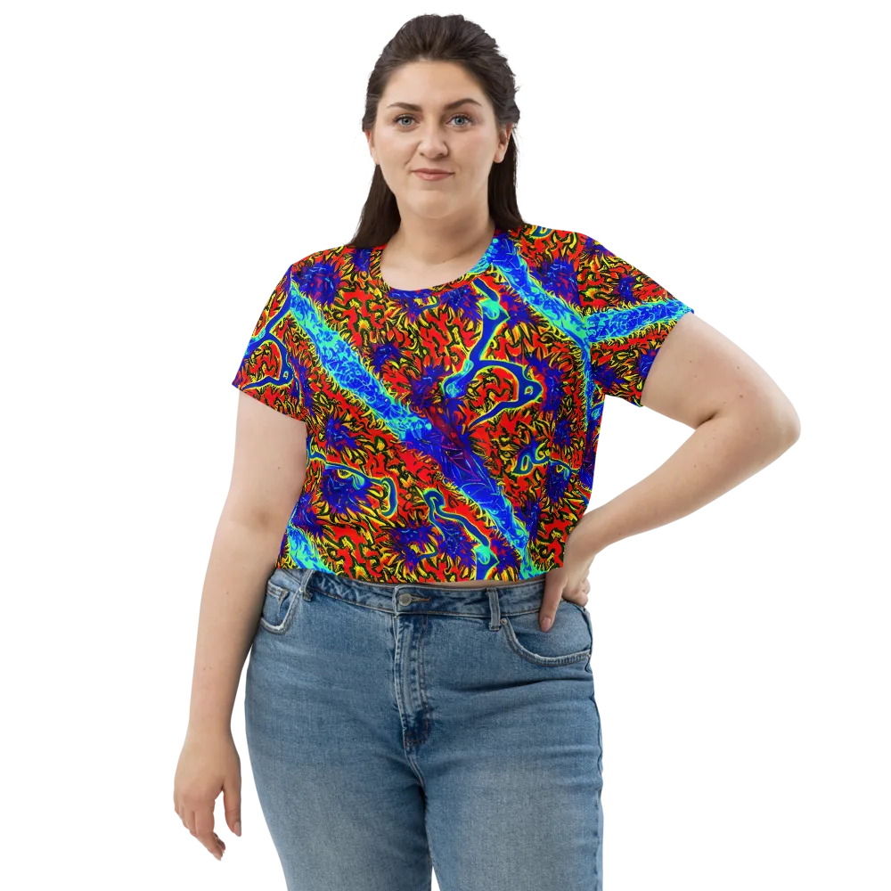 Electric Petalstorm on Crop Tee — Front