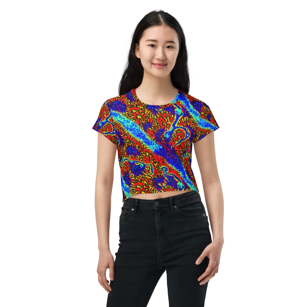 Electric Petalstorm on Crop Tee — Front