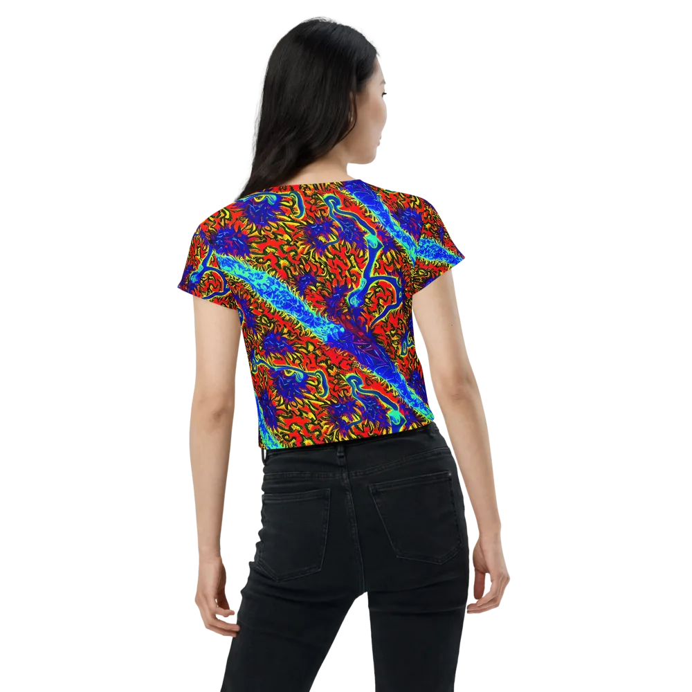 Electric Petalstorm on Crop Tee — Back