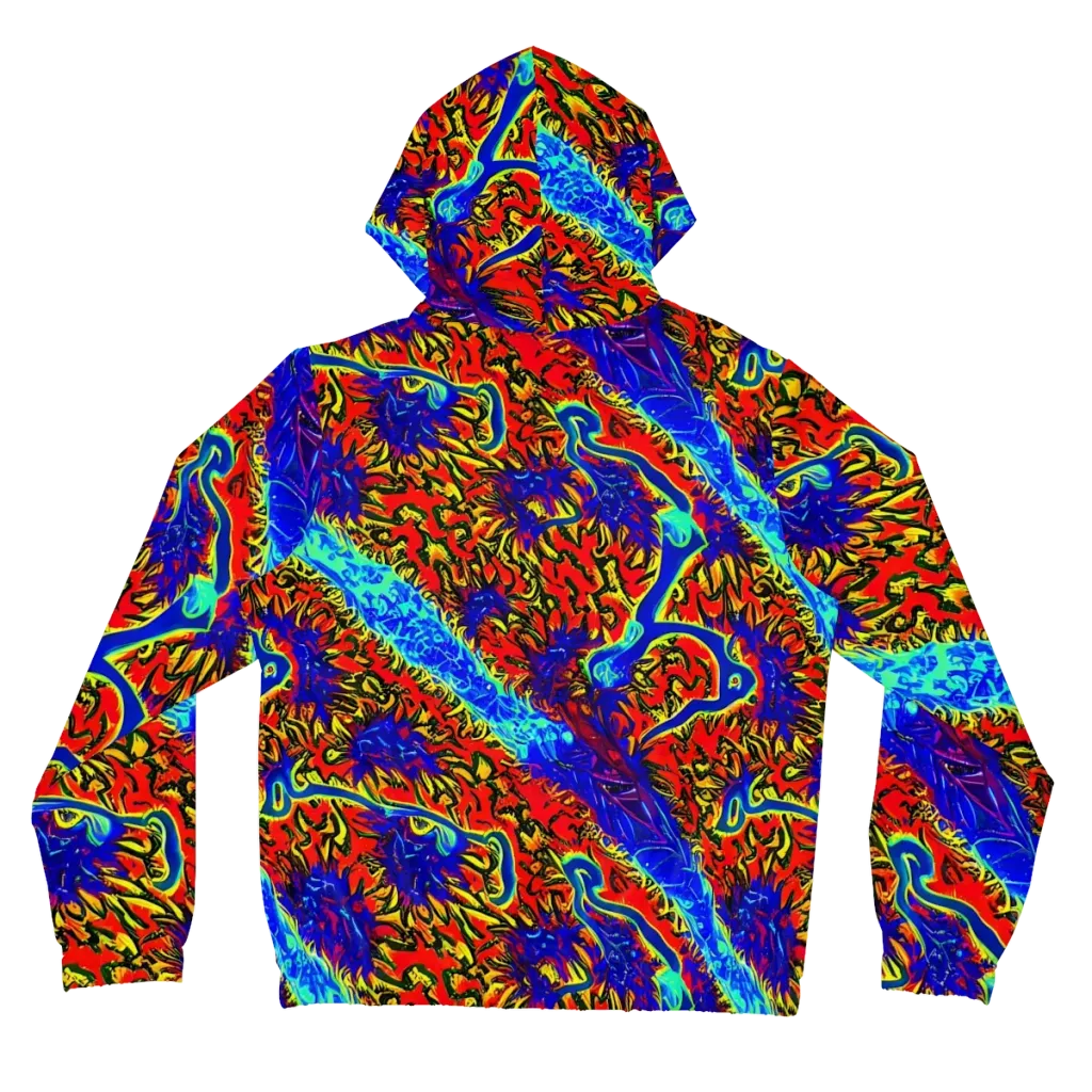 Electric Petalstorm on Women's Full-Zip Hoodie — Back