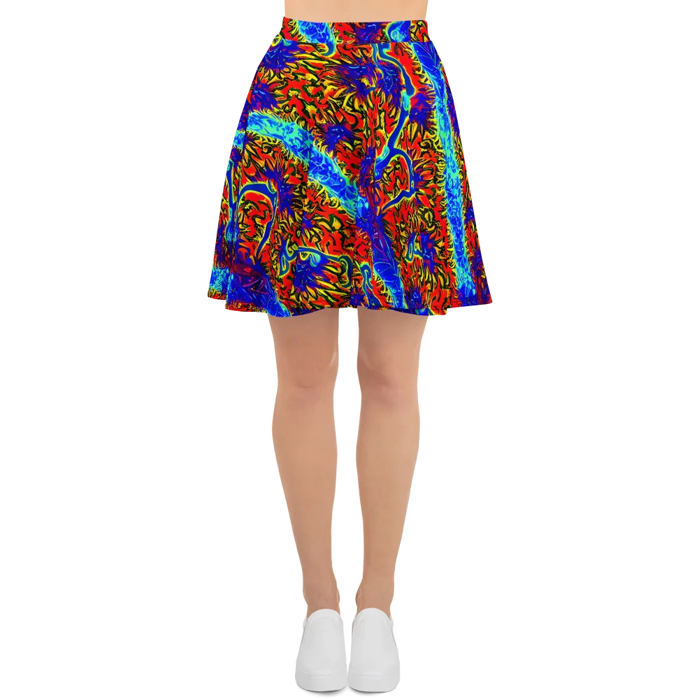 Electric Petalstorm on Skater Skirt — Front