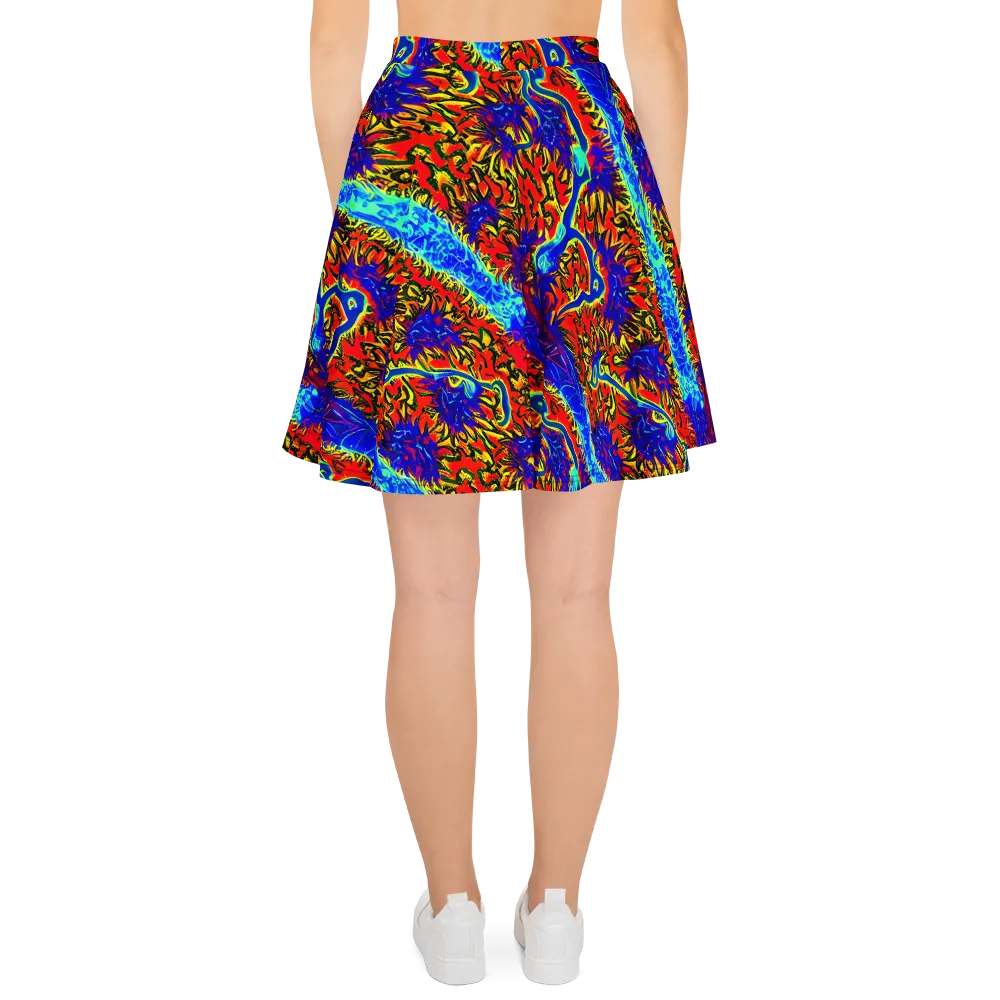 Electric Petalstorm on Skater Skirt — Back