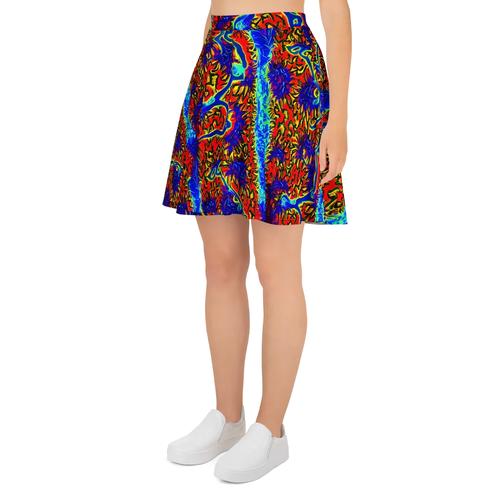Electric Petalstorm on Skater Skirt — Left