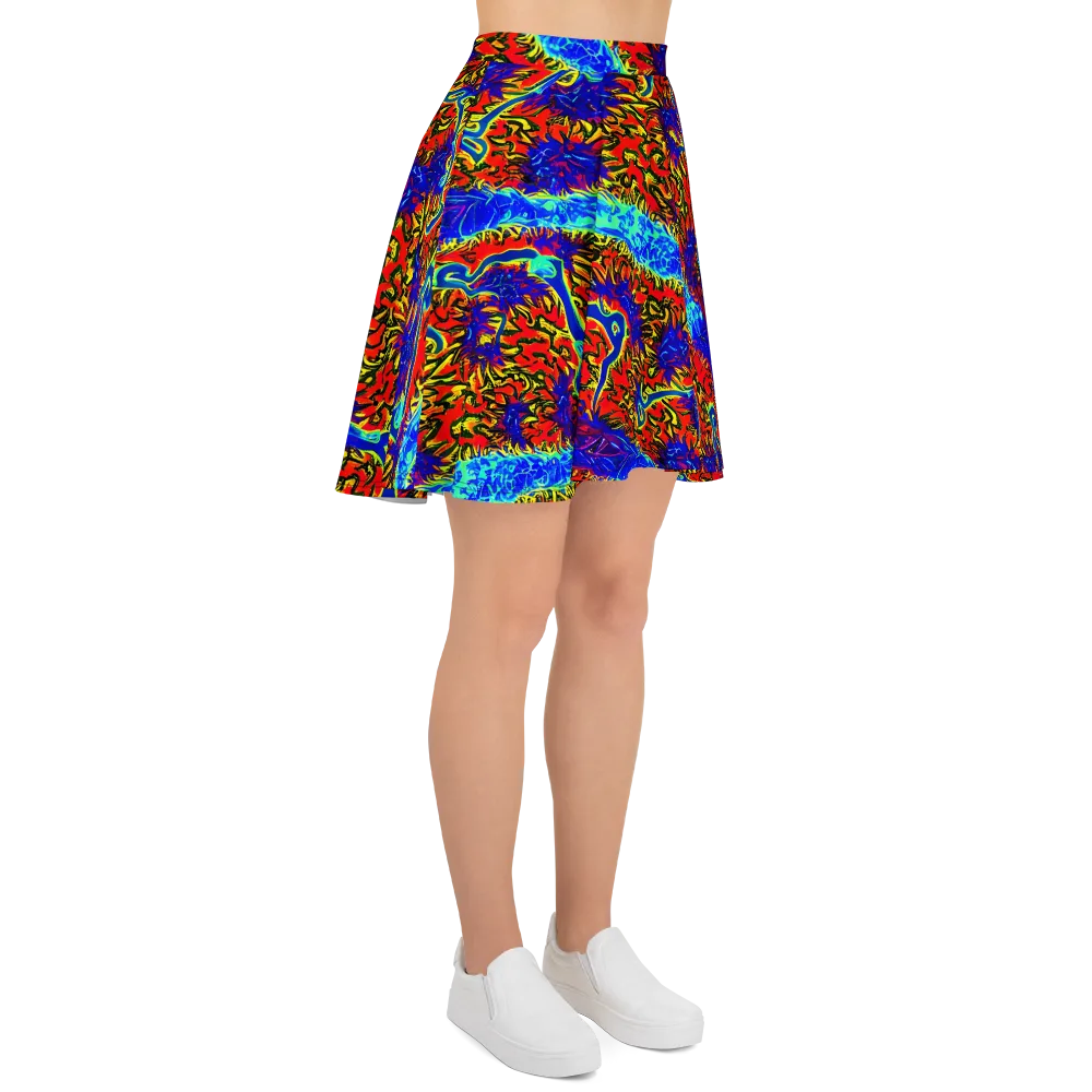 Electric Petalstorm on Skater Skirt — Right