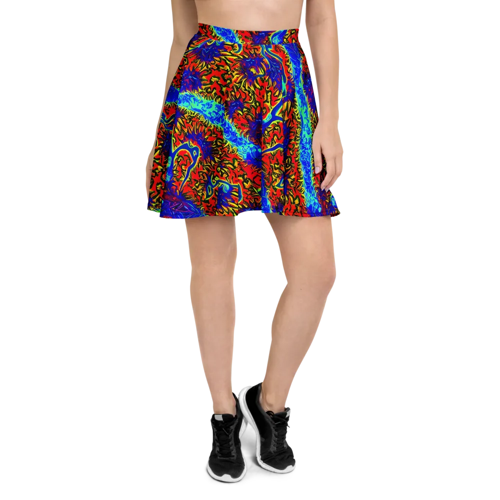 Electric Petalstorm on Skater Skirt — Front