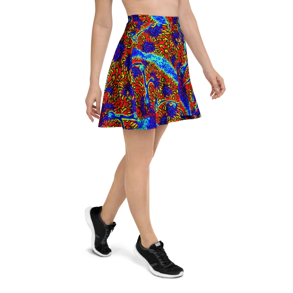 Electric Petalstorm on Skater Skirt — Right