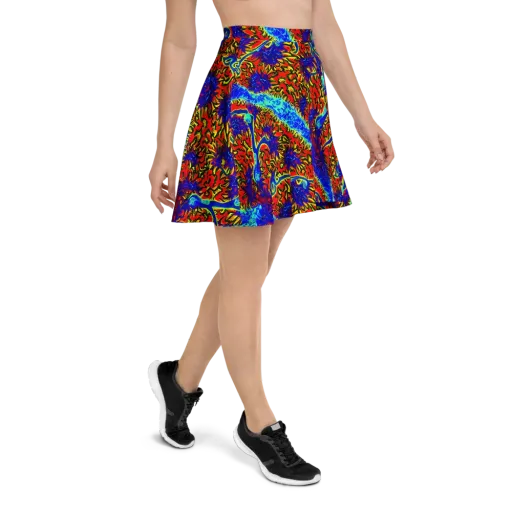 Electric Petalstorm on a Skater Skirt