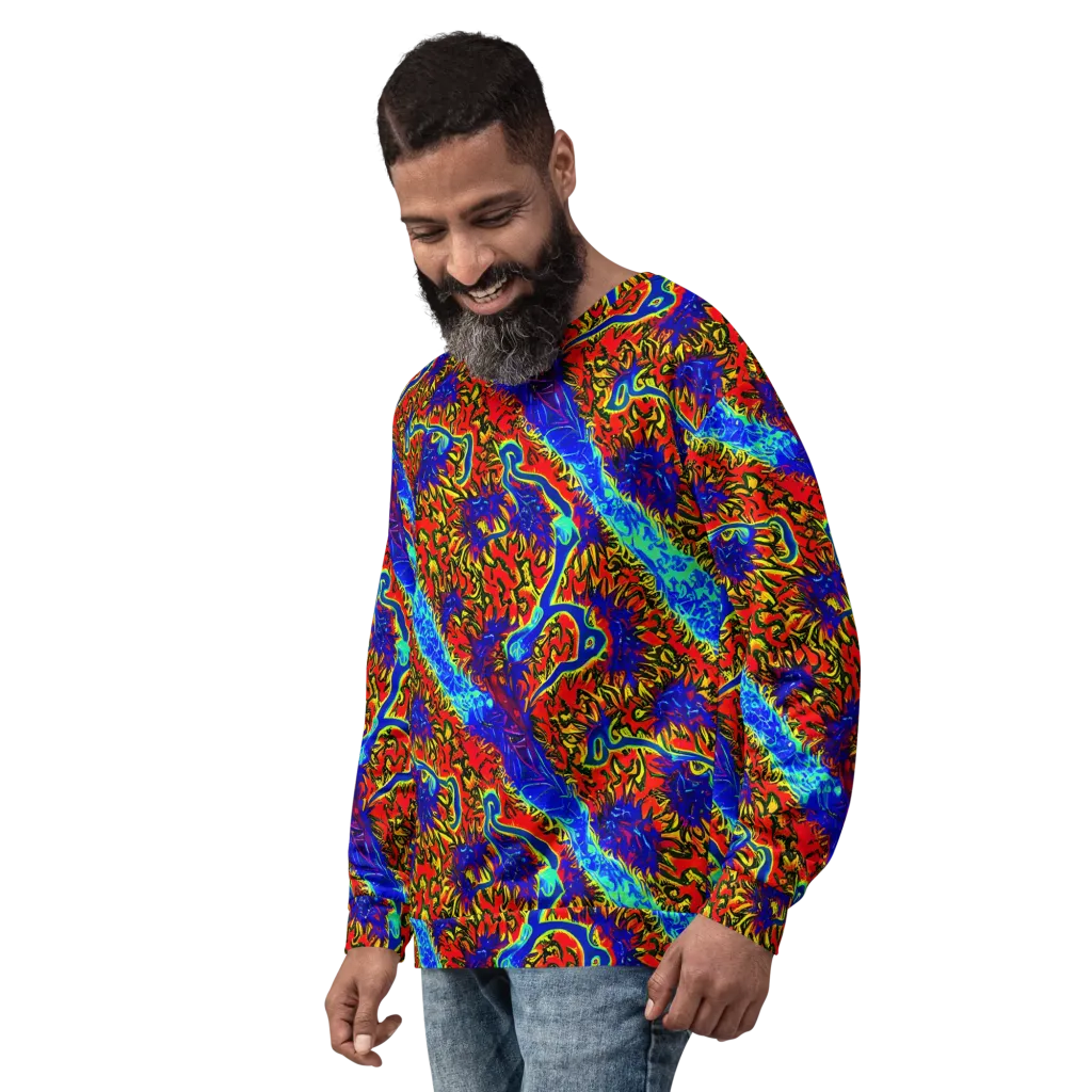 Electric Petalstorm on Sweatshirt — Left Front