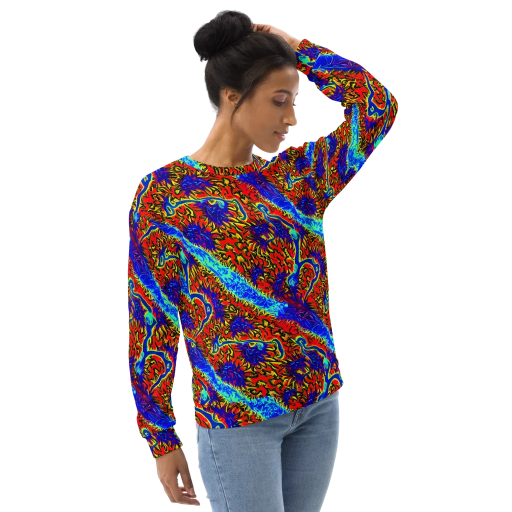 Electric Petalstorm on Sweatshirt — Right Front