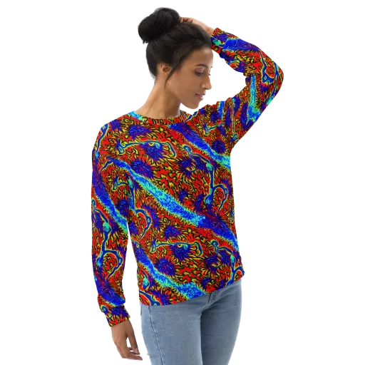 Electric Petalstorm on a Sweatshirt