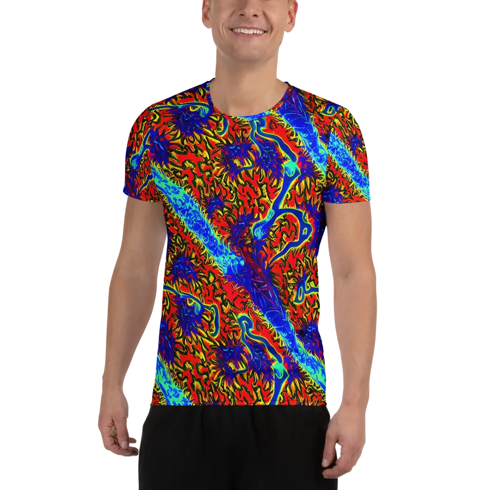 Electric Petalstorm on Men's Athletic T-Shirt — Front