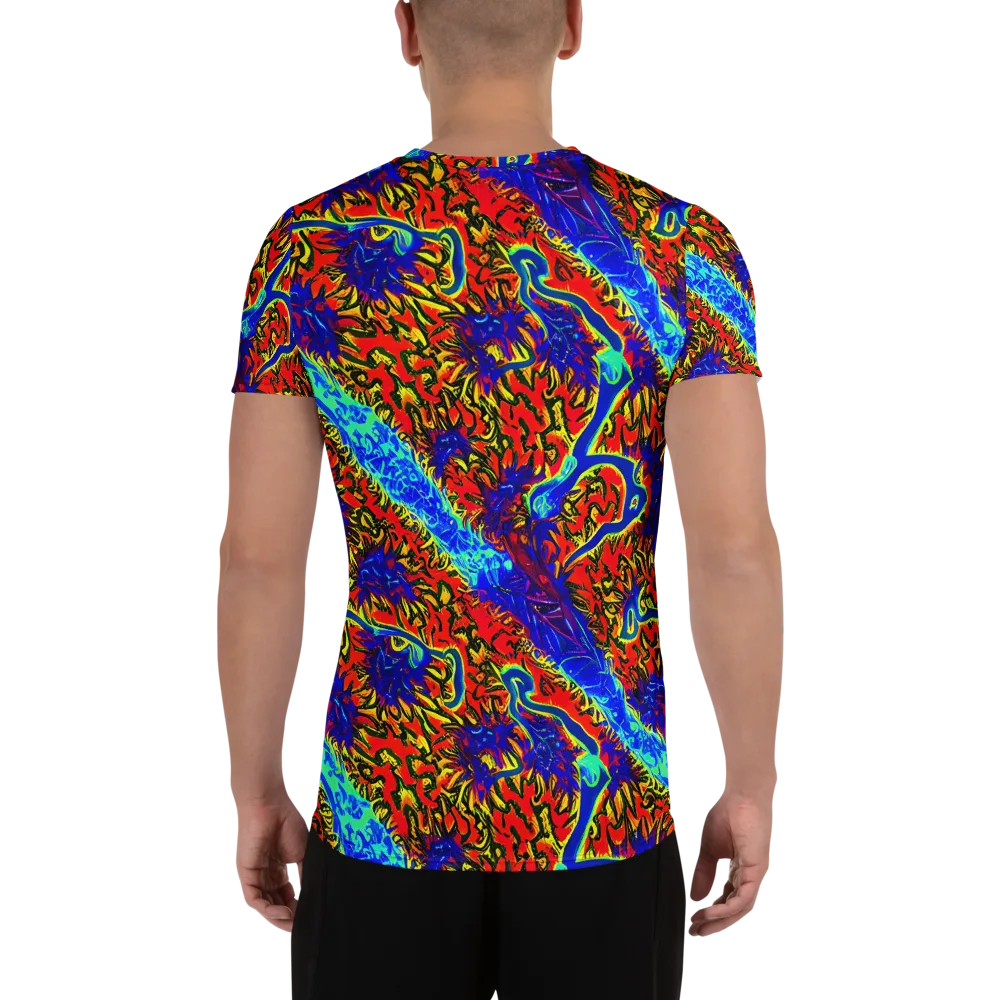 Electric Petalstorm on Men's Athletic T-Shirt — Back