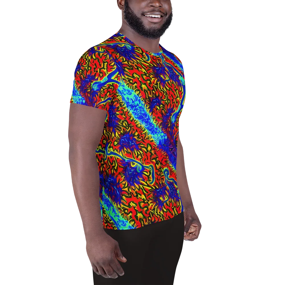 Electric Petalstorm on Men's Athletic T-Shirt — Right