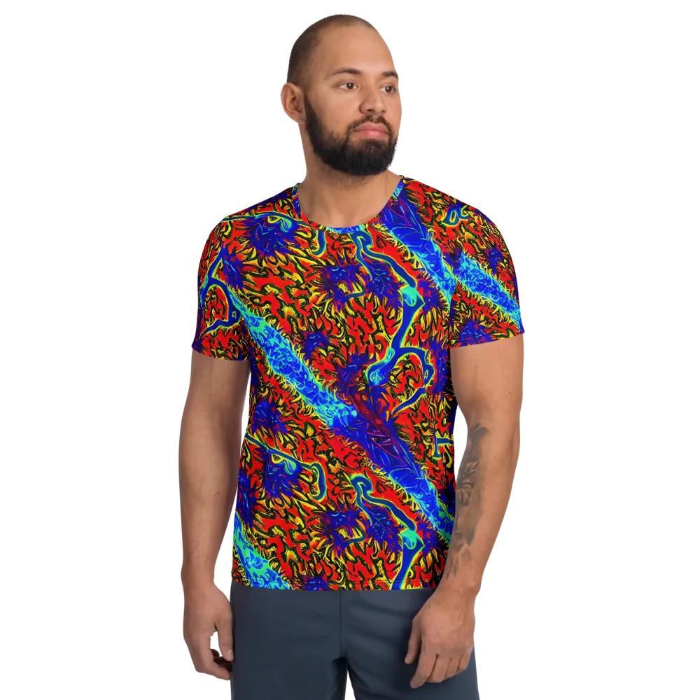 Electric Petalstorm on Men's Athletic T-Shirt — Front
