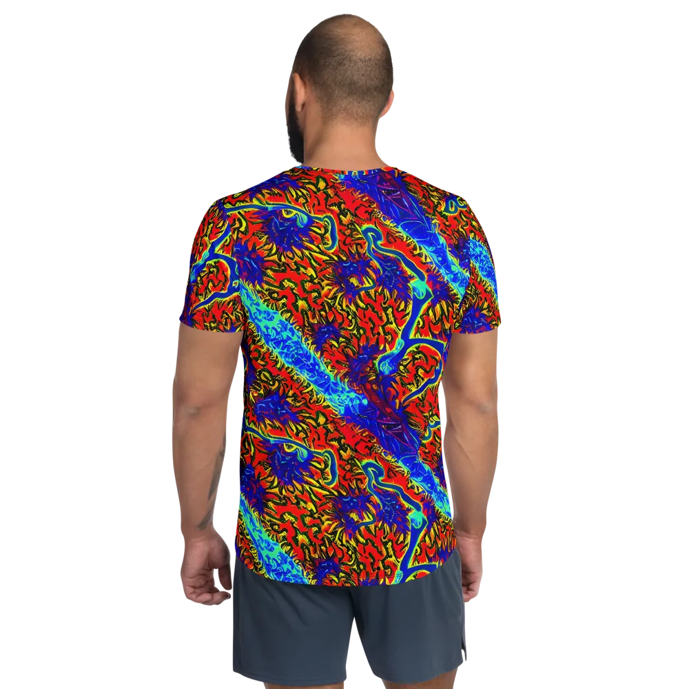 Electric Petalstorm on Men's Athletic T-Shirt — Back